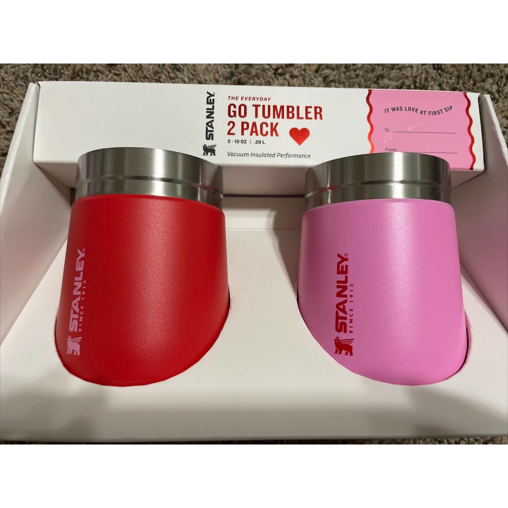 STANLEY TARGET Valentine's Day Red & Pink GO TUMBLER 2 PACK 10 OZ NEW NIB